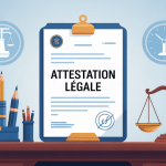 illustration juridique attestation legale sur bureau