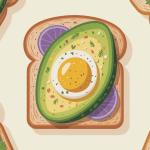 Avocado toast recette illustration vectorielle brunch