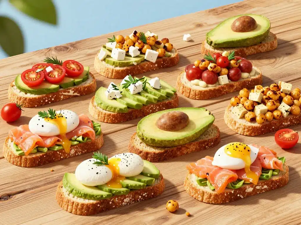 Avocado toast recette toasts variés toppings