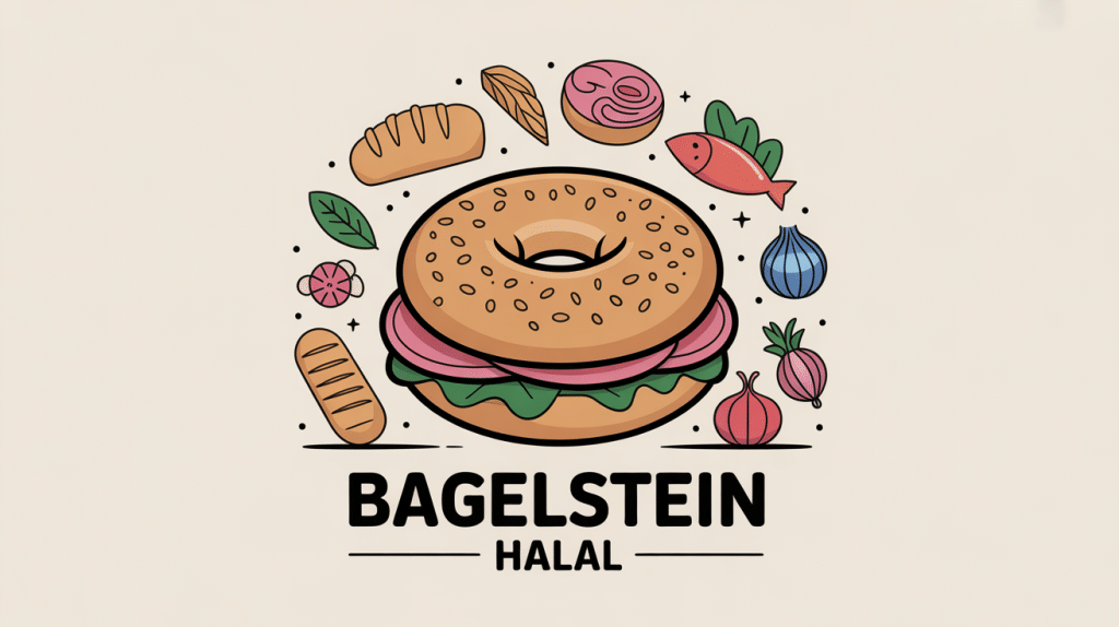 illustration bagelstein halal restaurant rapide