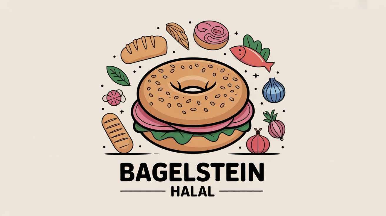 illustration bagelstein halal restaurant rapide