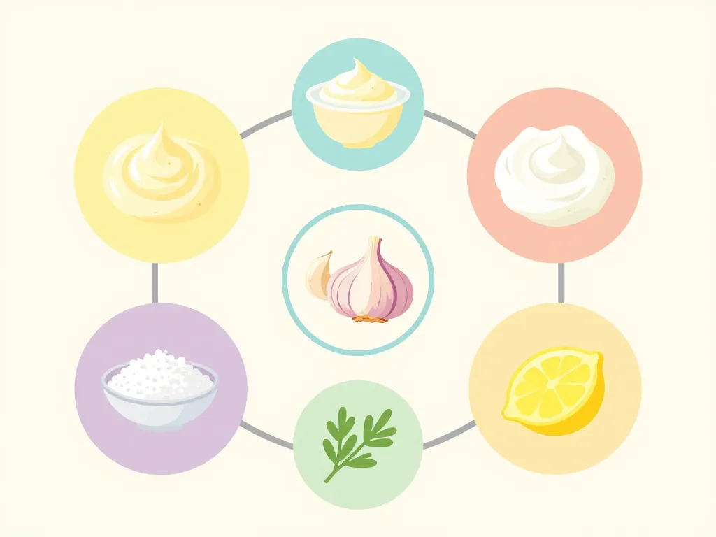 concept diagram des bases de sauce pour frites maison