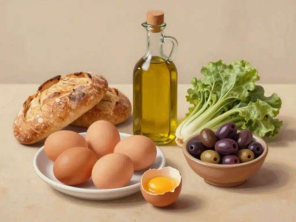 photo produits beldia maroc œufs huile d'olive pain