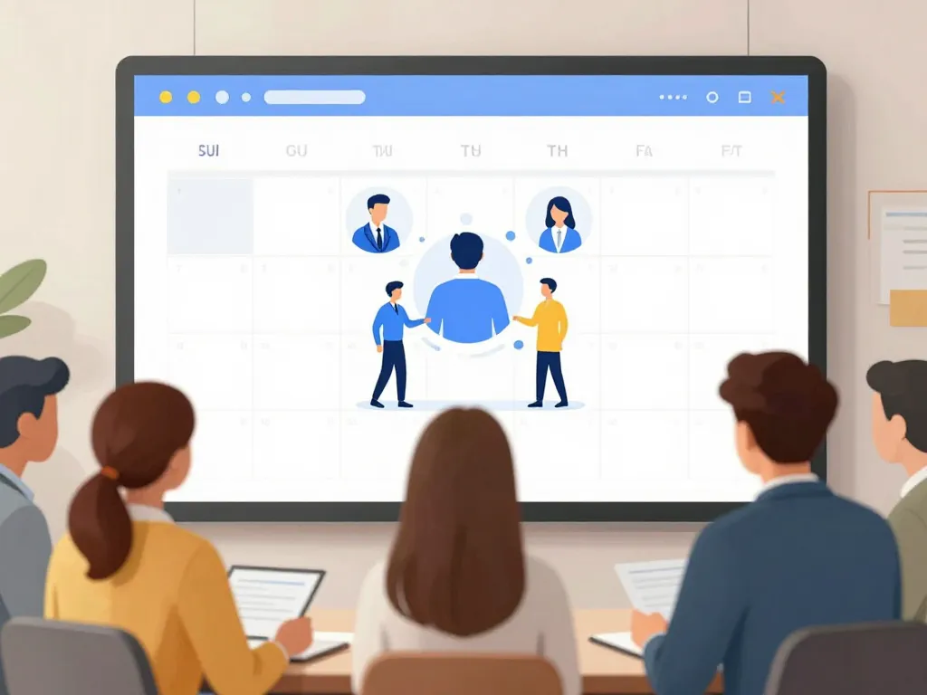 Illustration Bookeo équipe gestion agenda satisfaction client