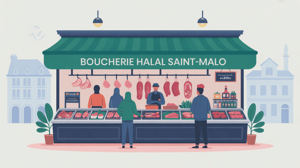 boucherie halal saint malo illustration ambiance conviviale