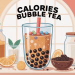 Illustration bubble tea calories avec ingrédients et toppings