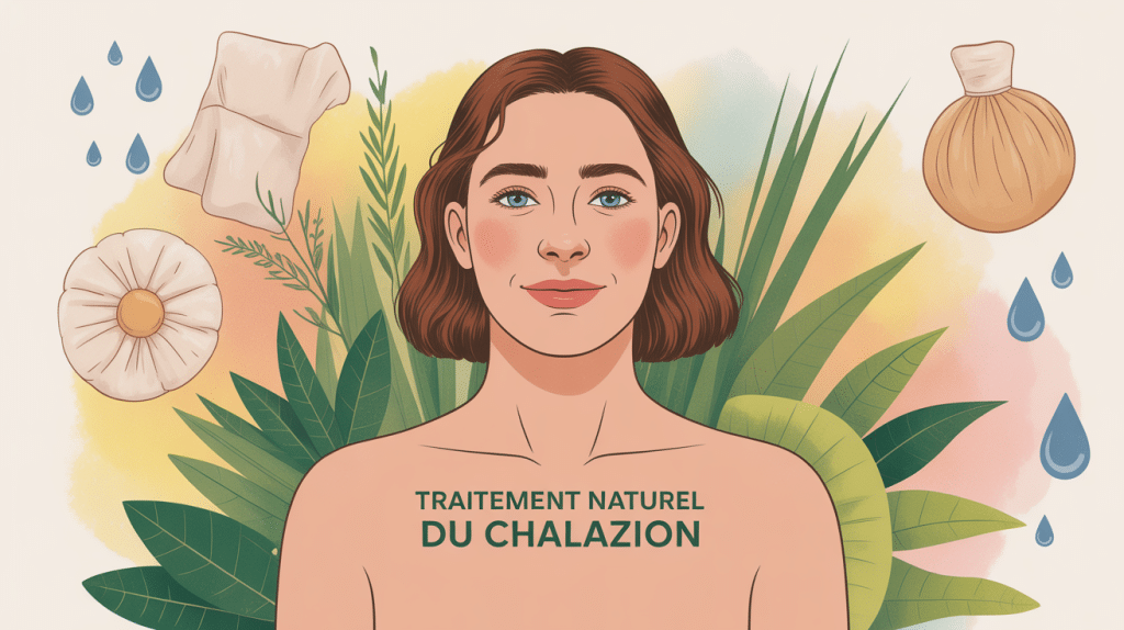 Image traitement naturel chalazion paupière et plantes