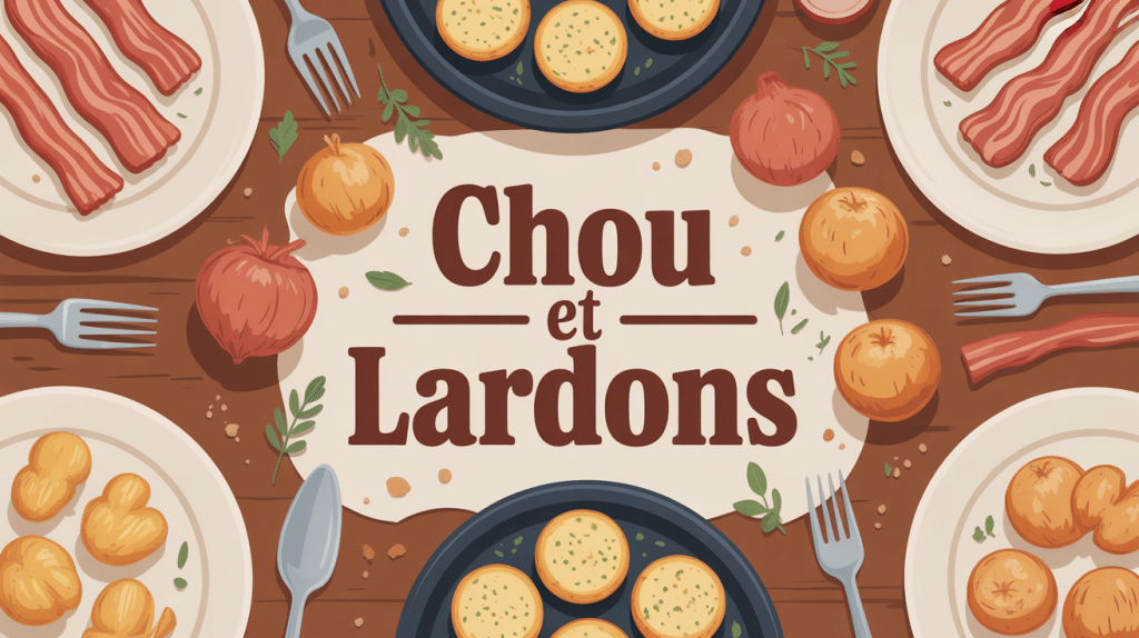table familiale avec chou et lardons autour d’un plat fumant
