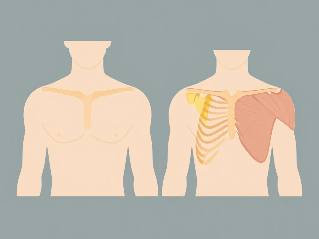 Diagramme différences anatomiques clavicule courte