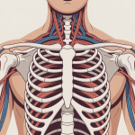 Illustration anatomique clavicule courte asymétrie épaules