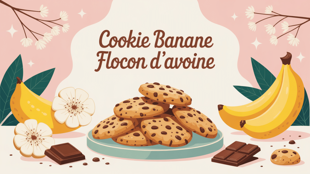 cookie banane flocon d avoine sain sur plateau gourmand