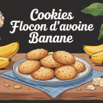 illustration cookies flocon d avoine banane dorés avec bananes et avoine