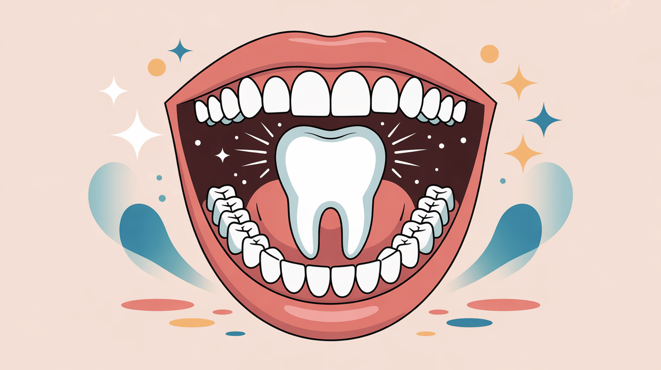 dent cassée : que faire en attendant le dentiste, illustration d'une bouche avec dent brisée