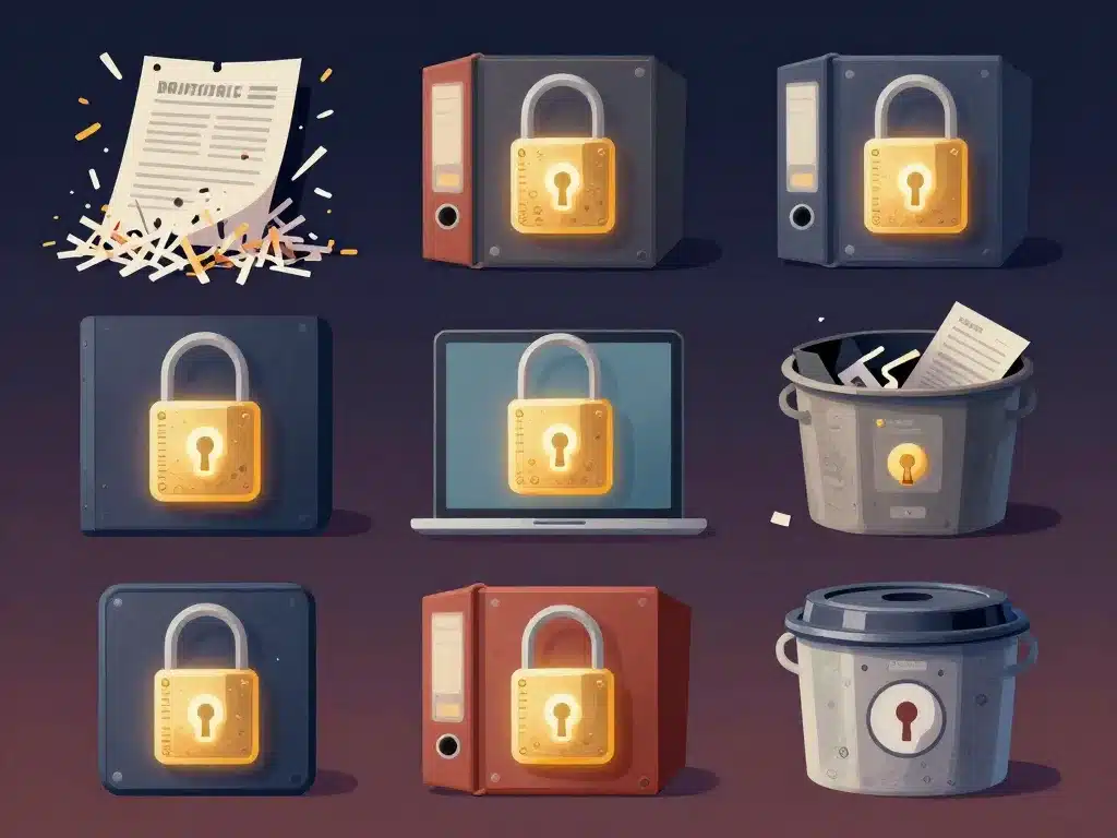 illustration destruction archives papiers numériques sécurisée