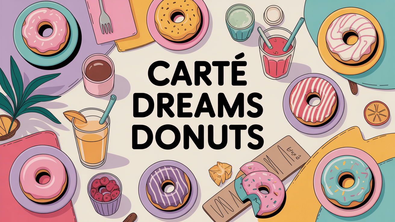 dreams donuts carte sur une table conviviale