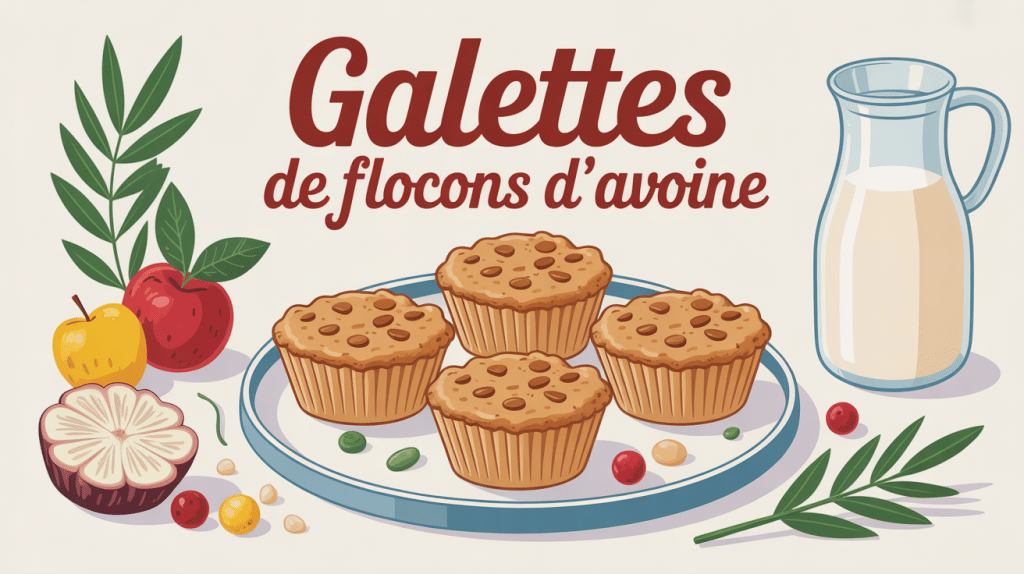 illustration galettes de flocons d avoine assiette cuisine saine