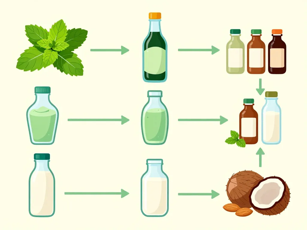 ingrédients glace à la menthe maison feuille sirop lait