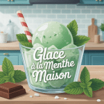 glace à la menthe maison avec copeaux de chocolat