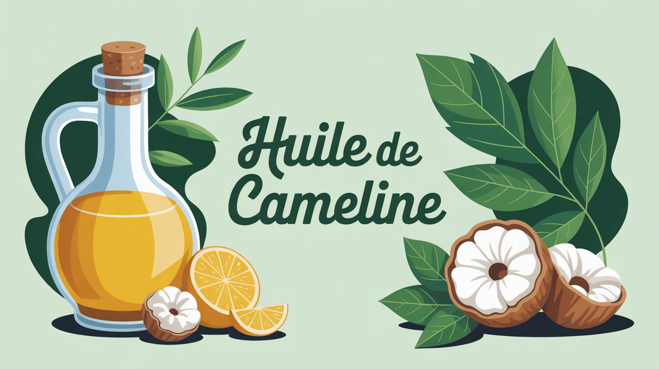 huile de cameline danger bouteille verre foncé illustration vectorielle