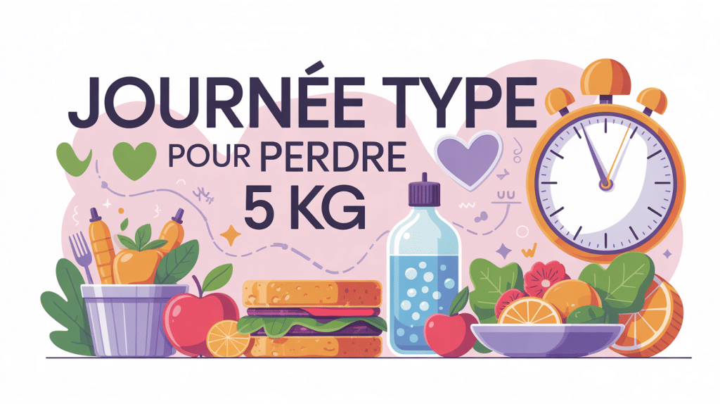 illustration journée type pour perdre 5 kg bonne routine