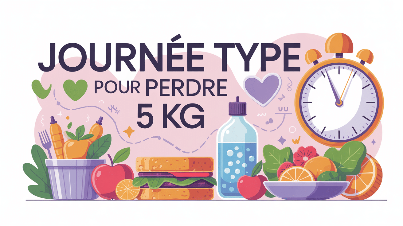 illustration journée type pour perdre 5 kg bonne routine