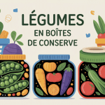 legumes en boites de conserve différentes dans une alimentation équilibrée