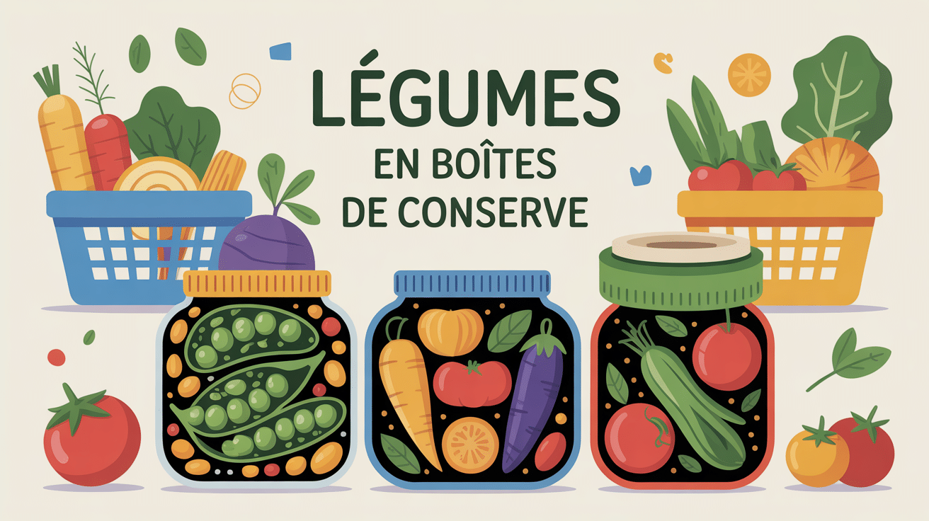 legumes en boites de conserve différentes dans une alimentation équilibrée