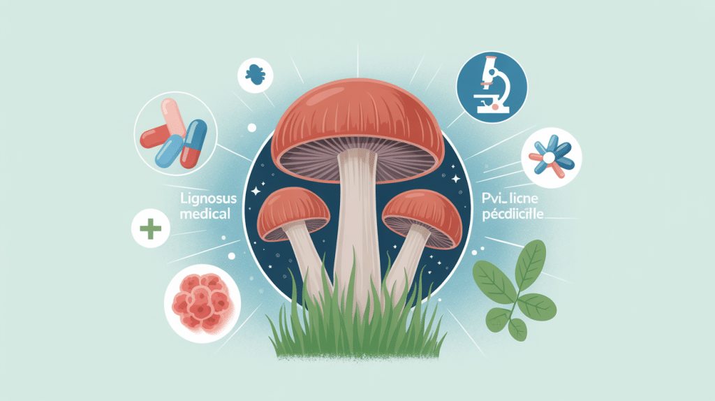 Lignosus avis médical, illustration épurée du champignon médicinal