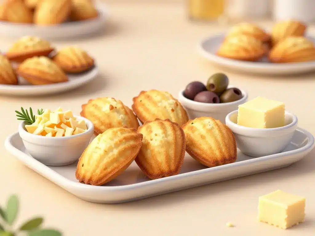 mini madeleine cocktail salée plateau fromage herbes