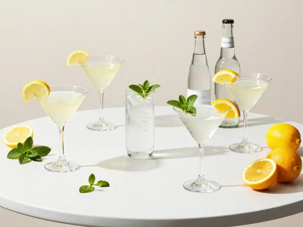 cocktails maison martini blanc citron tonic menthe