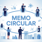 Illustration memo circular diffusion information réseau entreprise