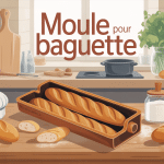 moule pour baguette sur table avec baguettes artisanales