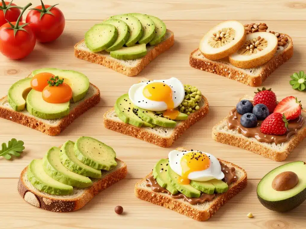 tartines pain pour petit déjeuner gourmand et sain