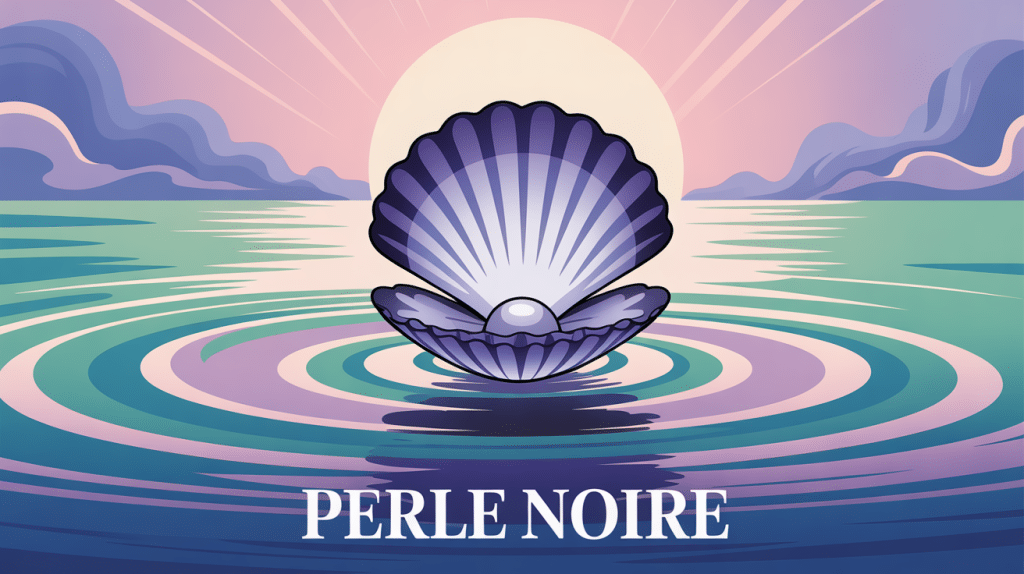 illustration perle noir fond océan éclat mystérieux