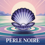 illustration perle noir fond océan éclat mystérieux