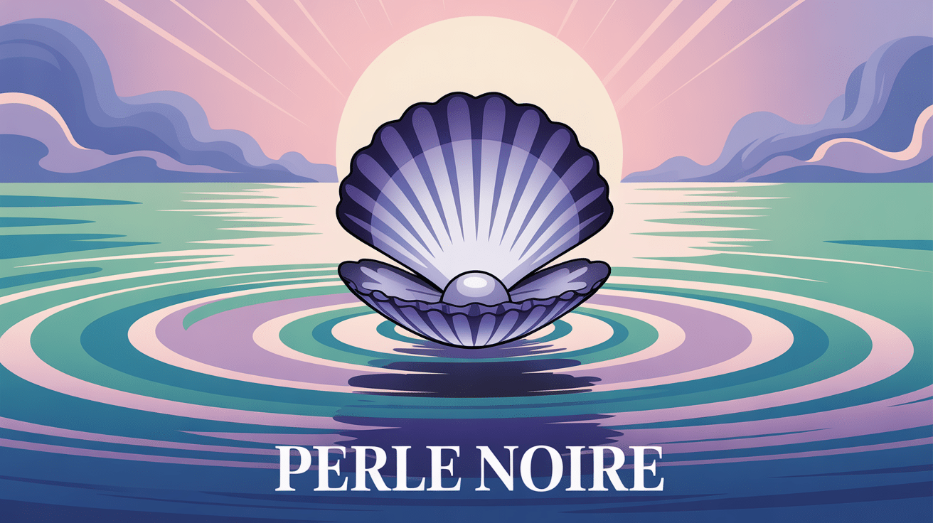 illustration perle noir fond océan éclat mystérieux