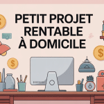 illustration espace travail pour petit projet rentable à domicile