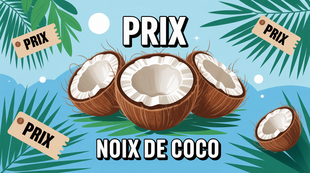 prix d une noix de coco illustration vectorielle tropicale