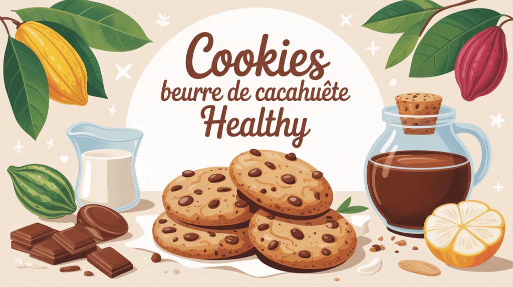 illustration recette cookies beurre de cacahuète healthy ambiance saine