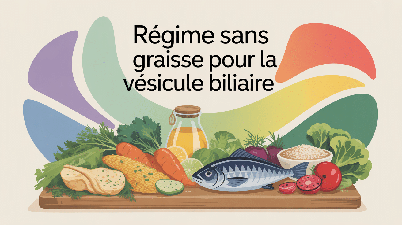illustration regime sans graisse vesicule biliaire assiette aliments sains