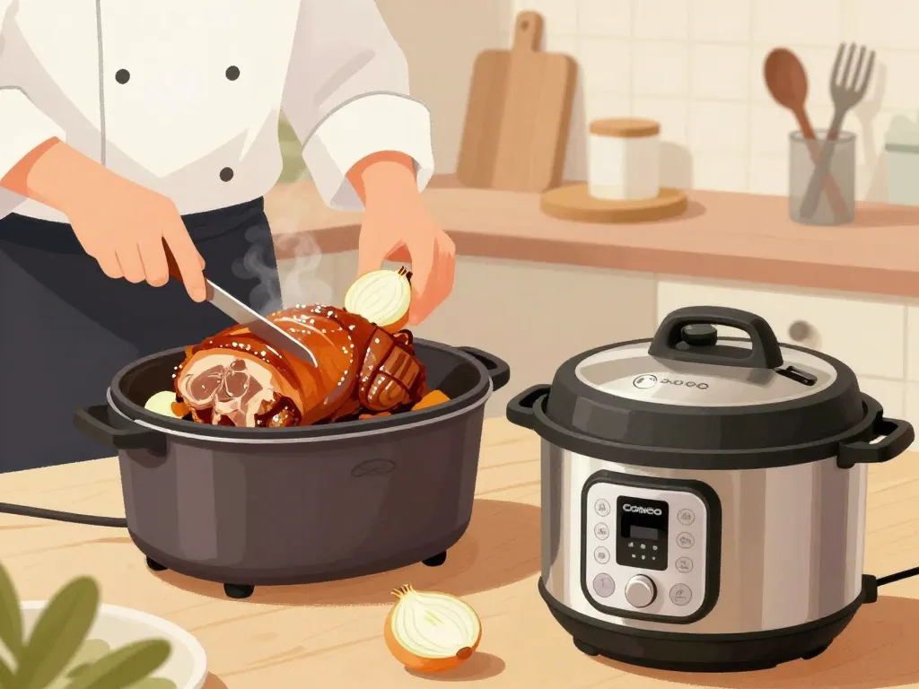 préparation du rôti de porc cookeo fond de veau étape par étape