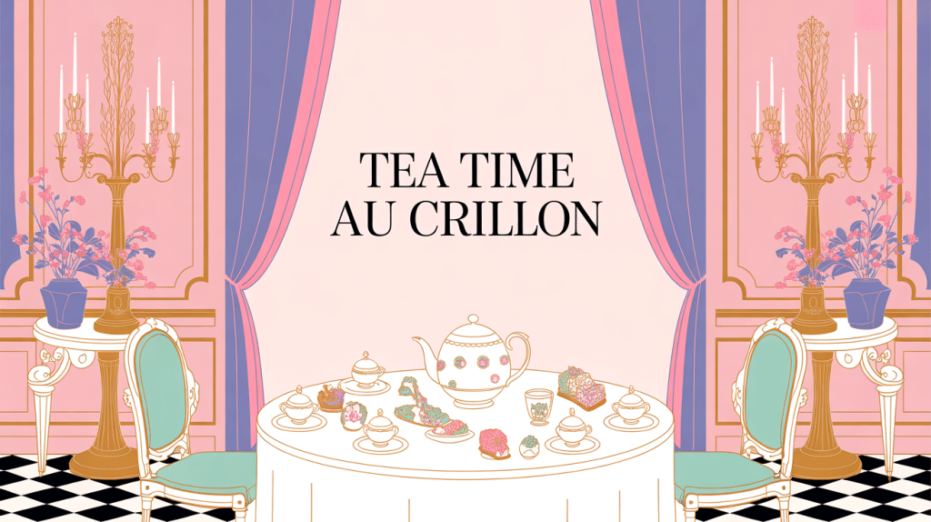 illustration élégante tea time crillon prix palace parisien
