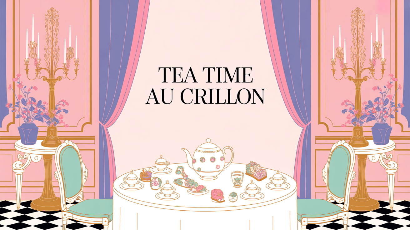 illustration élégante tea time crillon prix palace parisien