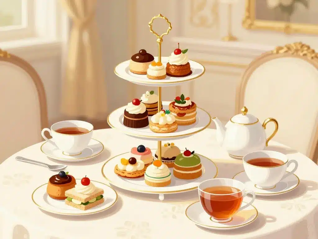 présentation pâtisseries luxe tea time crillon prix