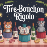 tire bouchon rigolo en illustration ambiance conviviale