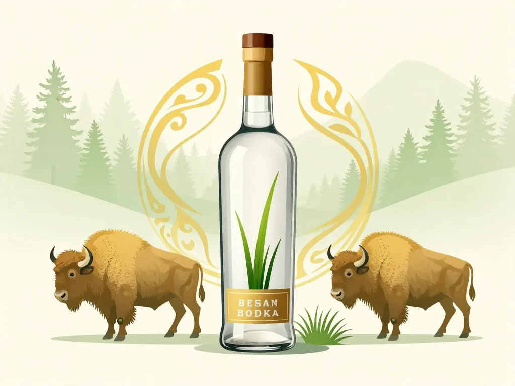 vodka bison bouteille brin herbe bison nature