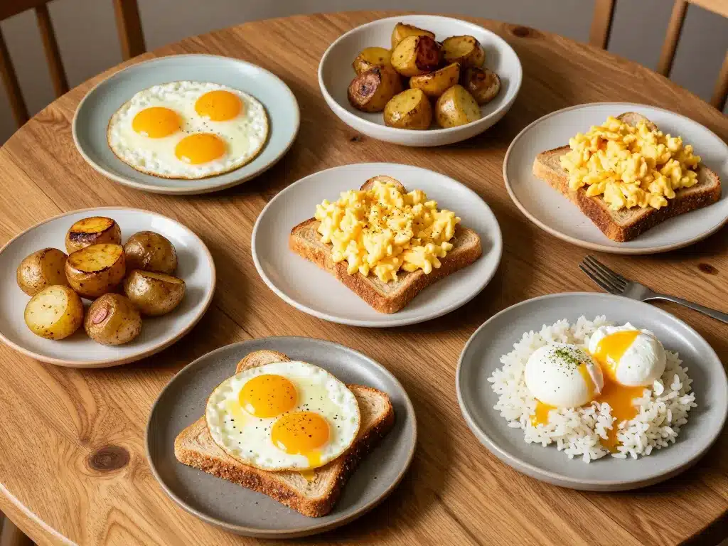 Avec quoi accompagner des œufs, pommes de terre, pain et riz