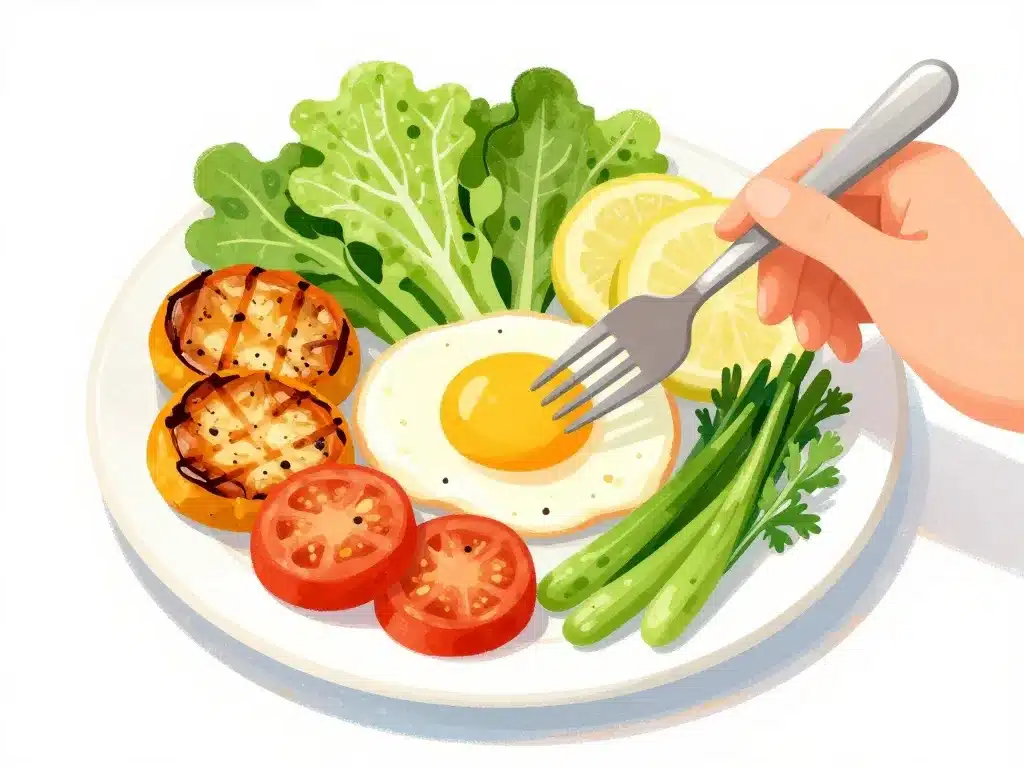 Avec quoi accompagner des œufs, légumes et salade équilibrée