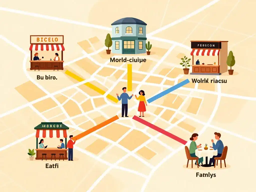 Carte éditoriale besancon resto, quartiers et styles culinaires