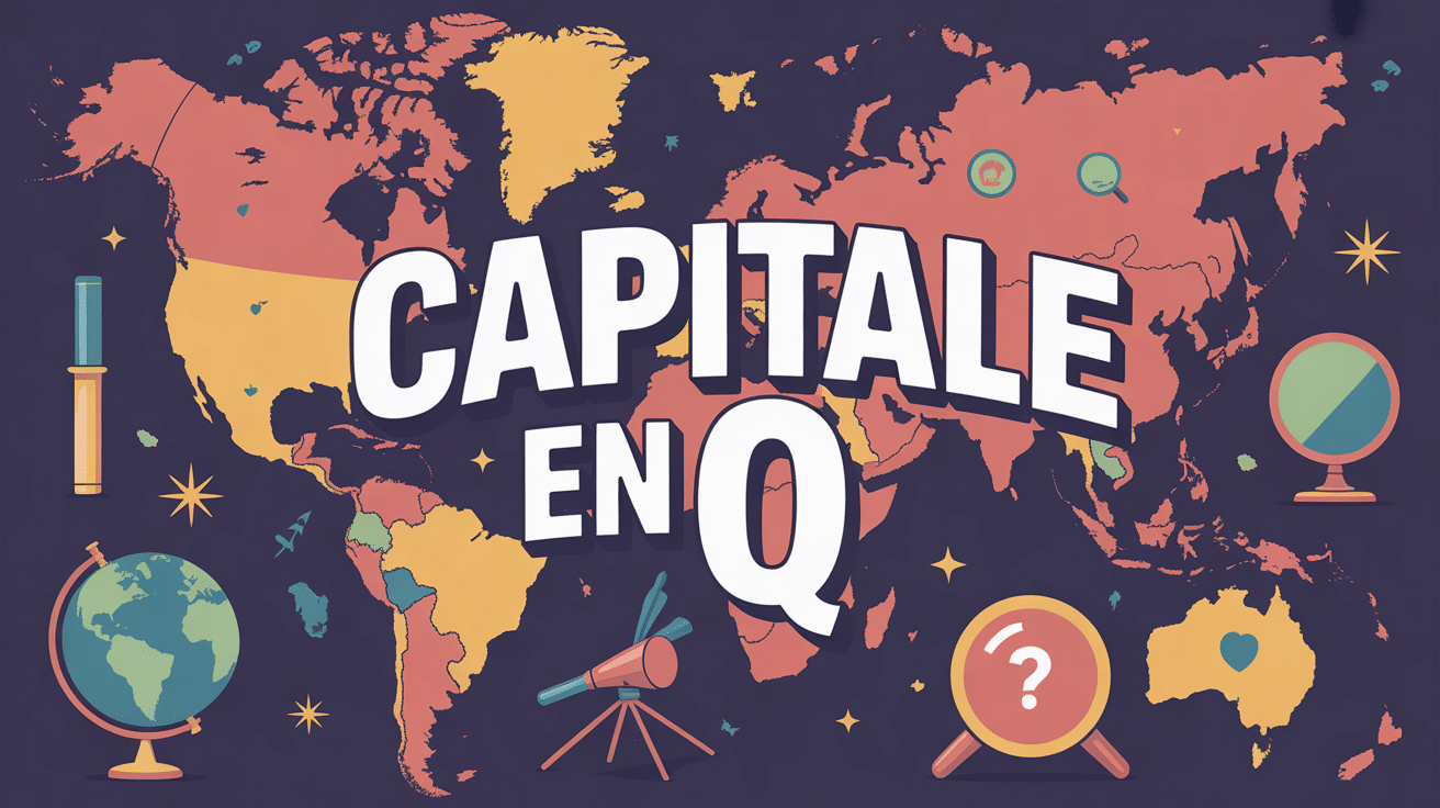 illustration capitale en q carte monde quiz